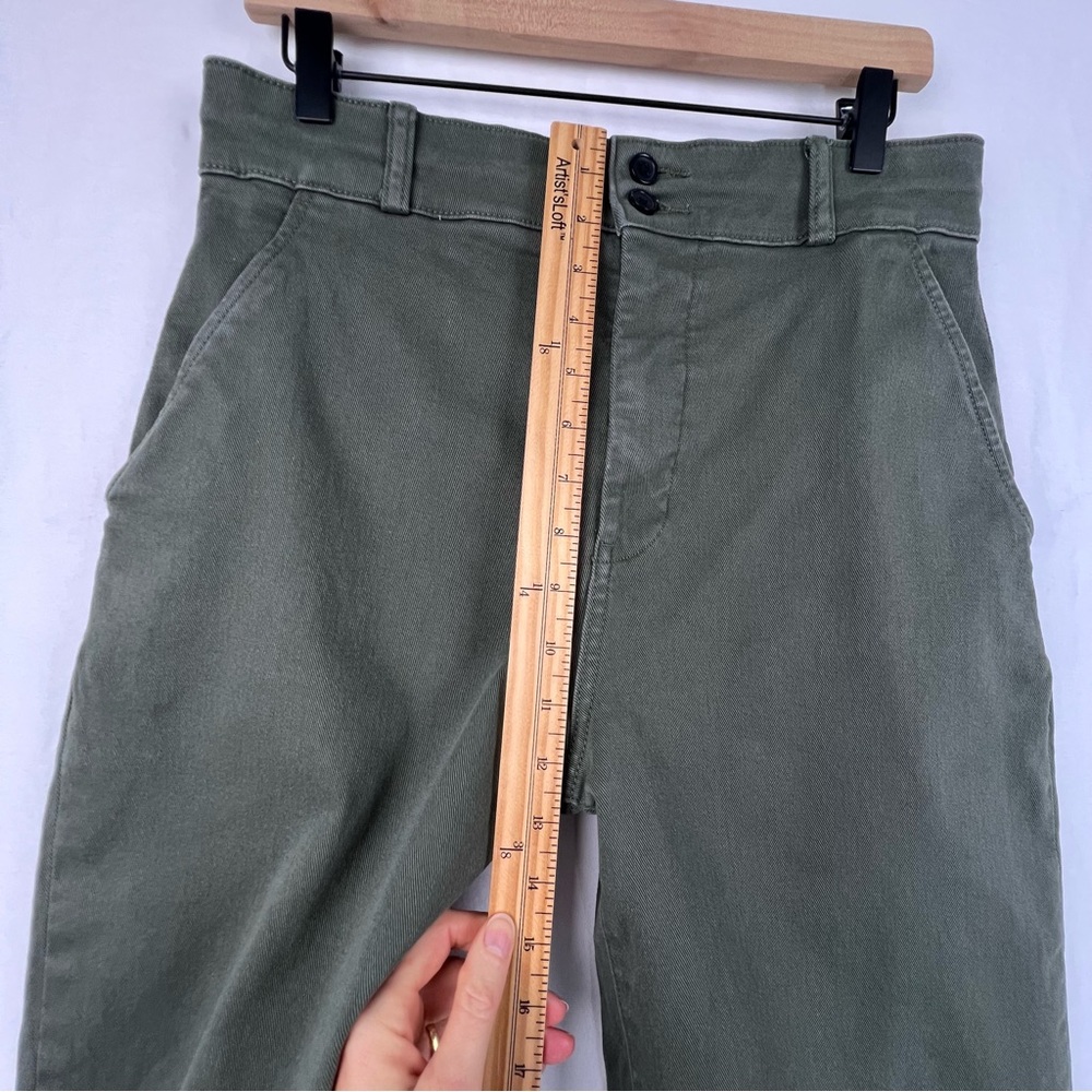 Everlane THE ORGANIC WIDE-LEG PANT Sz 12 Green Utility Casual - Picture 11 of 14